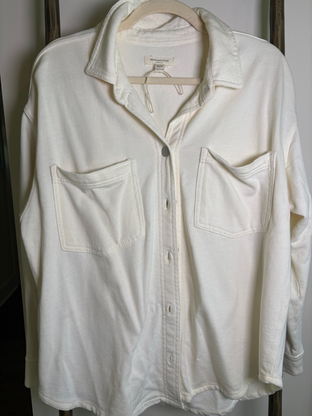 beachlunchlounge Cream Button-Down Pocket Shirt